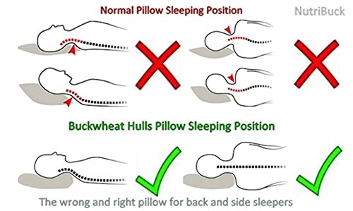 Image of Buckwheat Hulls Pillow | Standard Size | 15 inch x 25 inch inch | Pillow for Neck Pain | Shoulder Pain | Back Pain | Other Sleeping Problem | (Brown - Flower Print)