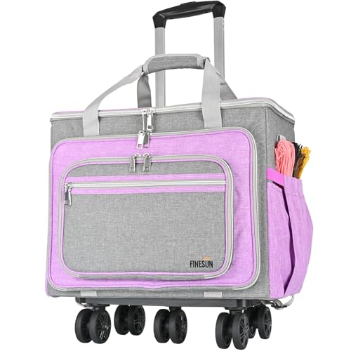 FINESUN Bolsa Feminina com Rodinhas para Professores, Trabalho, Escritório e Artesanato, Roxa, One Size