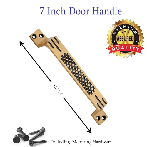 Image of Door Handle Cool Door Handles for Main Door Aluminum (7 Inch), Antique- Finish Door Handles for Home and Office for Wooden & Glass Door Handle, Pull Door Handle (Pack of 2 Pair, Dot)