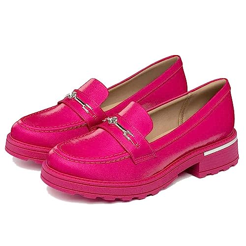 Mocassim Loafer Tratorado Barbie Rosa Metal Piccadilly 760003