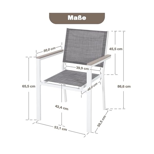 Avestar Gartenstühle Textilene 6er-Set
