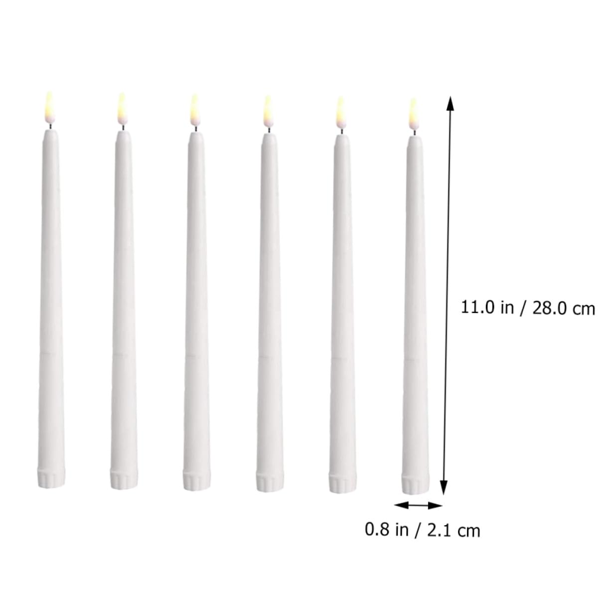 12 Stück LED Kerzenlichter mit Langem Stab Warmweiß Flackernd Elektronische Dekorative Kerzenleuchte für Halloween Hochzeit und Party