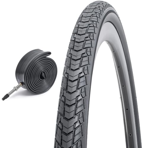 FengCan 700x35C Fahrradreifen 37-622 28 Zoll Reifen Hochwertig & Faltbar und Fahrradschlauch 700x35/43C Presta Ventil 48mm passend für 700 x 35C 28x1.40 City Road Fahrrad Reifen Ersatzrad (Eine)
