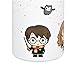 Harry Potter Stainless Steel Water Bottle Thermos - White with Harry, Ron and Hermione Chibi Character Design - Double Wall Insulated - 550ml