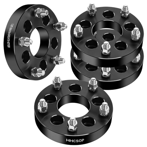 HHCSOP 5x4.5 to 5x5.5 Wheel Spacers 1.25 5x114.3 to 5x139.7 Wheel Adapters for Ford Mustang Ranger Edge Crown Victoria Explorer | Jeep Wrangler Liberty Grand Cherokee with 1/2x20 Studs & 73mm Bore