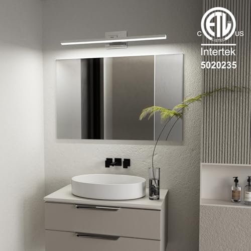 Image of VOLISUN Modern Bathroom Vanity Light 31.5 inch, Rotatable, 18W Dimmable 5CCT Led Bathroom Light Fixture Over Mirror, Chrome Vanity Light for Bathroom Mirror Cabinets-ETL Certificated