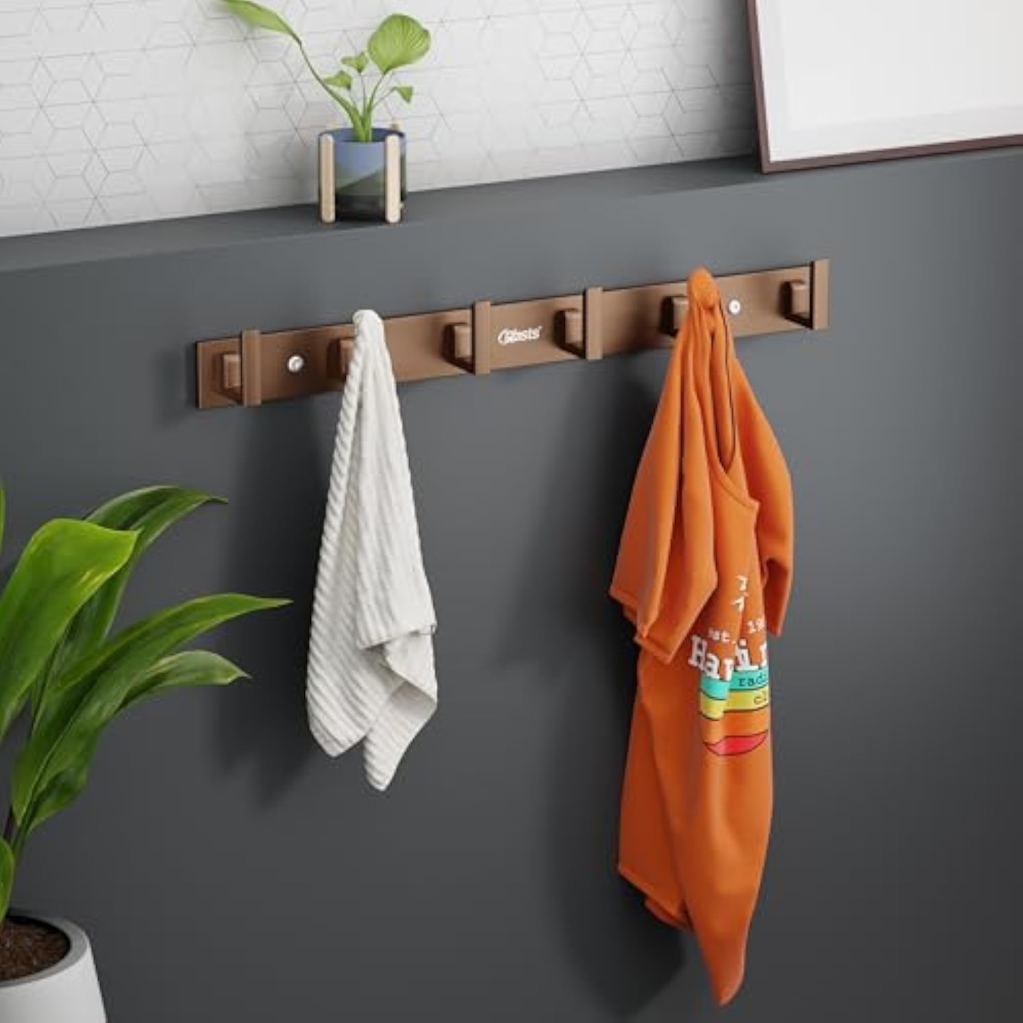 Aluminium Cloth Hanger Wall Mounted with 6 Hooks