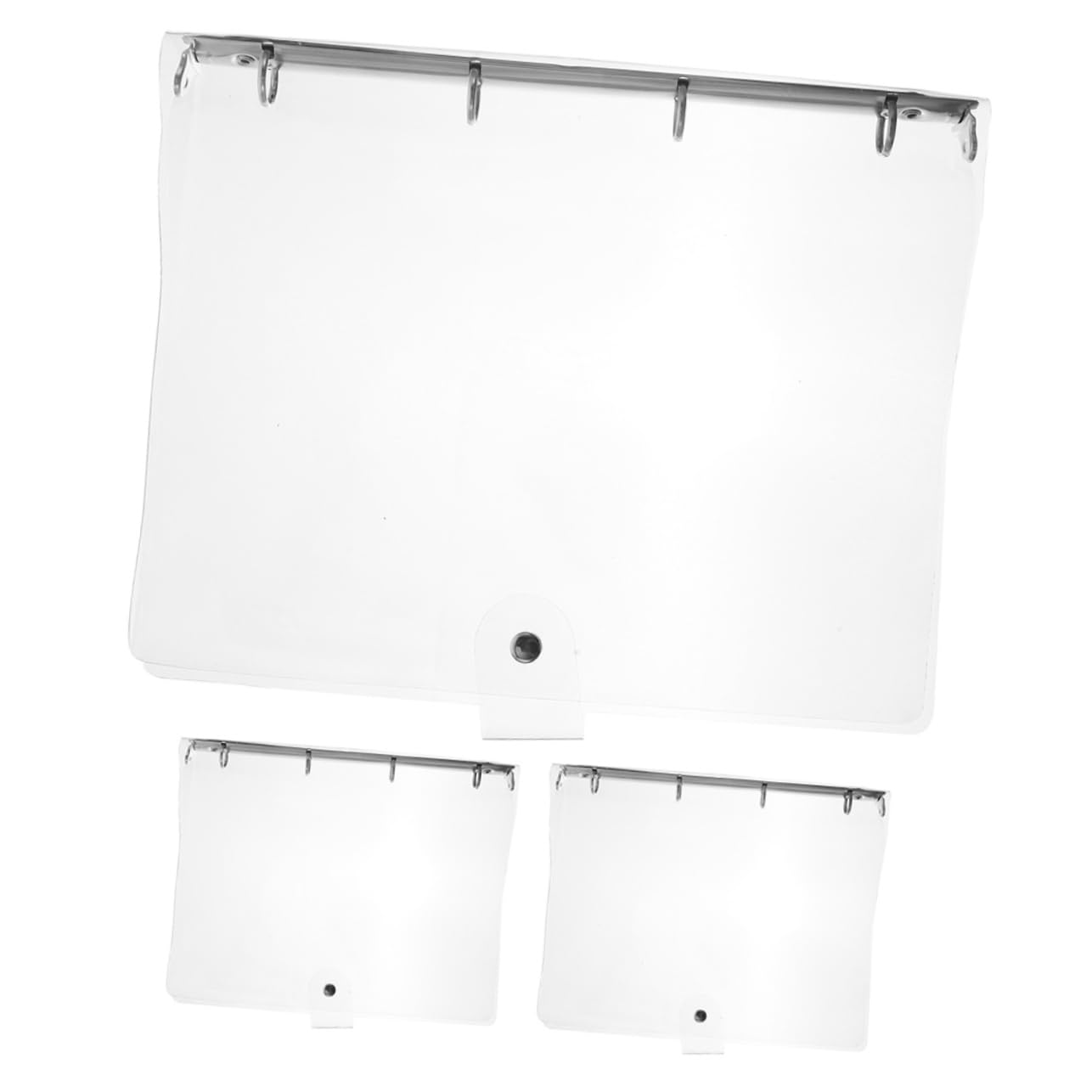 Classeur à Anneaux A4 Transparent 3 Pièces en Plastique Portable