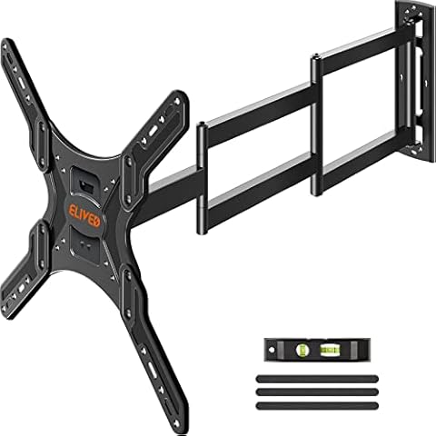 ELIVED Long Arm TV Wall Mount for Most 26-65 Inch TVs, 37.4 Inch Long Extension TV Mount Swivel and Tilt, Full Motion Wall Mount TV Bracket Fit Max VESA 400x400mm, Holds up to 77 lbs. Cover