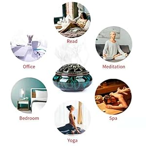 Ceramicincenseburnerwithincensestickholderinsulationuseforstickorcoilincensesageconesandfrankincensefambeblue Urban Country Home Decor Ceramic incense burner with incense stick holder insulation use for stick or coil incense sage cones and frankincense fambe blue urban country home decor