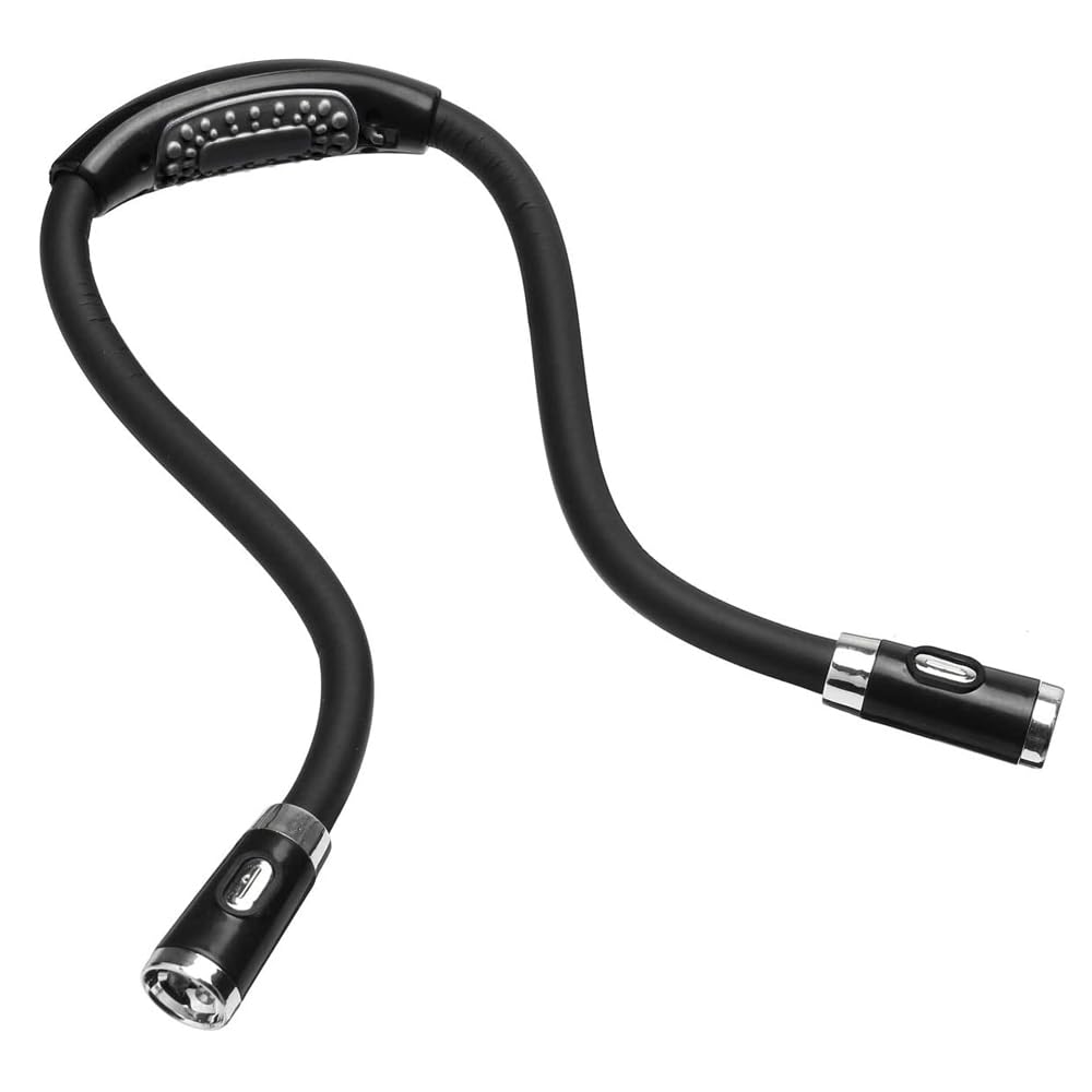 REY Luz LED Flexible Ajustable para Lectura, Trabajo... Manos Libres para Colgar en el Cuello, Negro