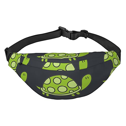 Sac banane imprimé tortue avec 3 fermetures éclair et ceinture réglable noir