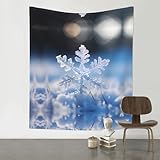 LPLSNWS Bedruckter Wandteppich mit Schneeflocken-Motiv, geeignet für Schlafzimmer, Schlafsaal oder Picknickdecke usw.