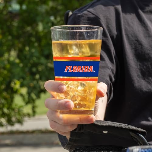 Image of Logo Brands NCAA 16 oz Pint Glass - Durable Glass With Bold Team Color- Chip-Resistant Rim Drinkware For Fans, Tailgates, Home Bars & Everyday Use