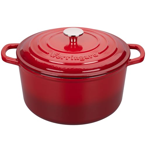 VORRINGARD Enameled Cast Iron Dutch Oven Pot with Lid, for