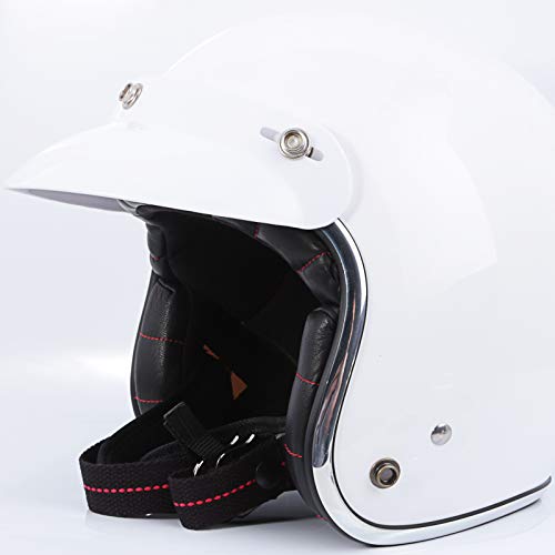 Chern Yueh Bubble Visor For 3-Snap Motorcycle Open Face Helmet (White) #TOP4