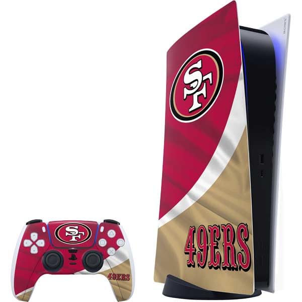 Skinit Decal Gaming Skin Compatible with PS5 Bundle - Officially Licensed NFL San Francisco 49ers Design