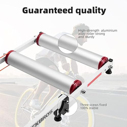 Forcecar Aluminum Bike Rollers Adjustable Bike Trainer Stand Foldable Indoor Cycling Bicycle Roller with Resistance for MTB Road Bike Exercise, Black
