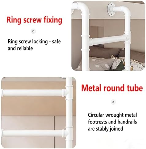 Heavy-Duty 5-Rung White Wall-Mounted Ladder, 330lbs Load Capacity, Ideal for Home, Loft Bunk Bed, RV Attic & Basement Window Well Egress, 67in/170cm Design