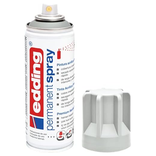edding 5200 spray permanente - gris claro mate - 200 ml - pintura acrílica para pintar y decorar vidrio, metal, madera, cerámica, plástico, lienzo - aerosol, spray acrílico, spray de pintura