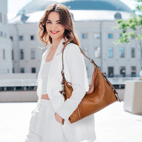 HESHE Soft Genuine Leather Purses and Handbags for Women Tote Shoulder Bag Satchel Purse Top Handle Bags Hobo Crossbody Purse2