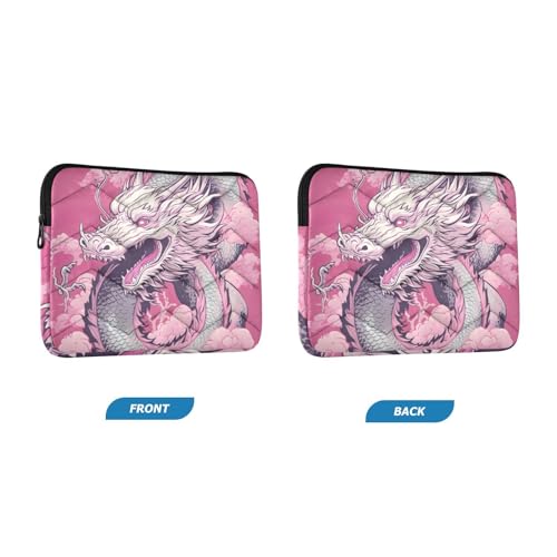 Funda impermeable para laptop 13-14 pulgadas con diseño dragón rosa miniatura 2