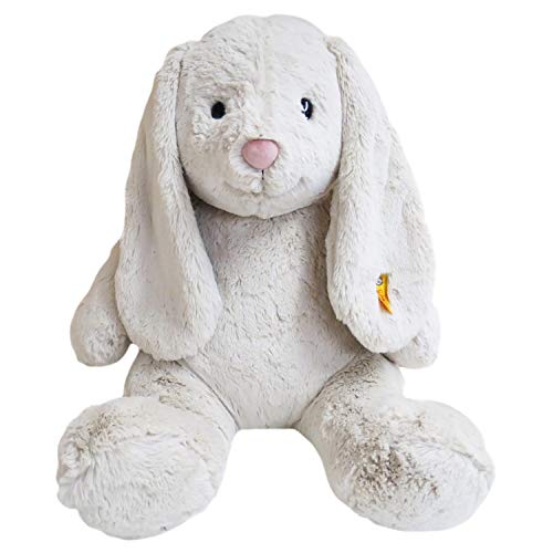 Steiff Hoppie Hase XL mit Wunschname auf Halstuch hellblau bestickt 48 cm Soft Cuddly Friends personalisiertes Geschenkset – Bild 4