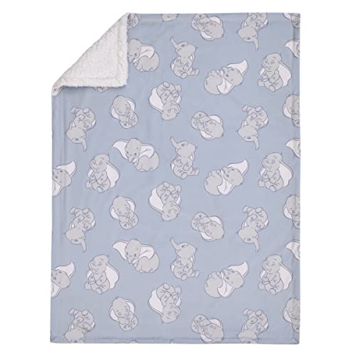 Image of Disney Dumbo Sweet Little Baby Light Blue and White Super Soft Sherpa Baby Blanket