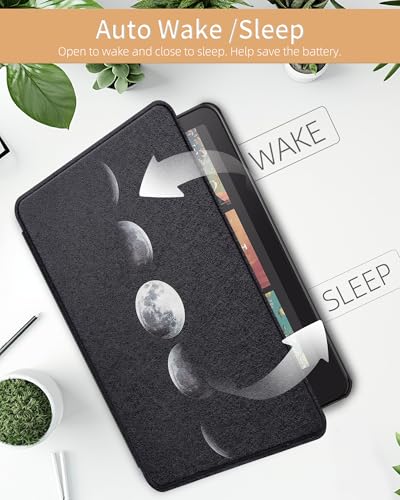 Image of WALNEW Case for 7 inch All-New Kindle Paperwhite 12th Gen 2024 and Kindle Colorsoft Signature Edition, Premium PU Leather Protective Cover for Kindle Paperwhite with Auto Wake /Sleep (LUNARECLIPS)