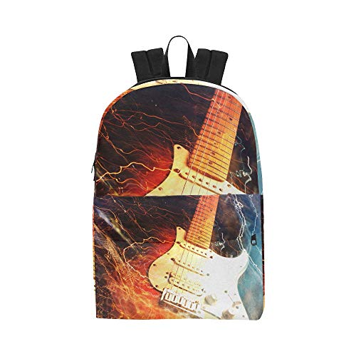 Jazz Rock Cool Electric Guitar For Boy Classic Cute Waterproof Laptop Daypack Bags School College Campus Backpacks Rucksacks Bookbag For Kids Women And Men Travel With Zipper And Inner Pocket