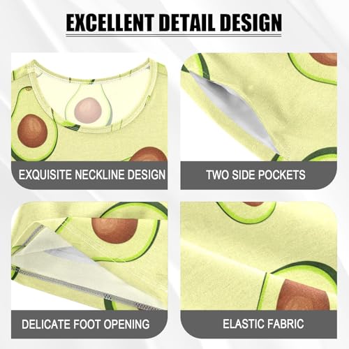 Cartoon Avocado Yellow Pajama Set Short Sleeve Pajamas Shorts Sets Cotton PJS 2 Piece Clothes Set 5Y4