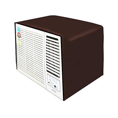 Image of Waterproof Polyester Window AC Cover 1.5 Ton - Indoor & Outdoor Combo Set with Elastic fit | All-Weather Dustproof UV & Scratch Protection, Durable Secure Fit-(Brown)