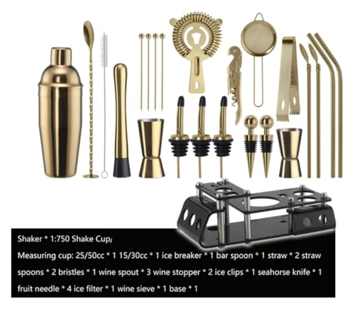 Set Coctelera Bartender 24 Piezas Acero Inoxidable 750ml miniatura 5
