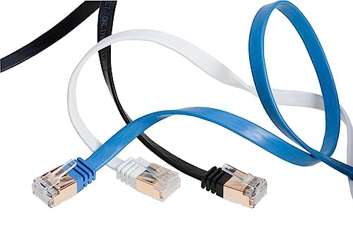 Cable Ethernet Cat7 plano 6 ft con conector RJ45 azul miniatura 6