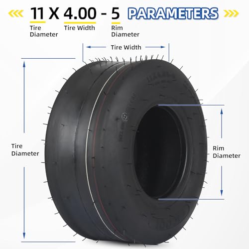 GICOOL (1 Pack) 11x4.00-5 Tubeless Zero Turn Mower Tire, Riding Lawnmower Smooth Tread, 4 Ply by GICOOL - Used condition - Image 4