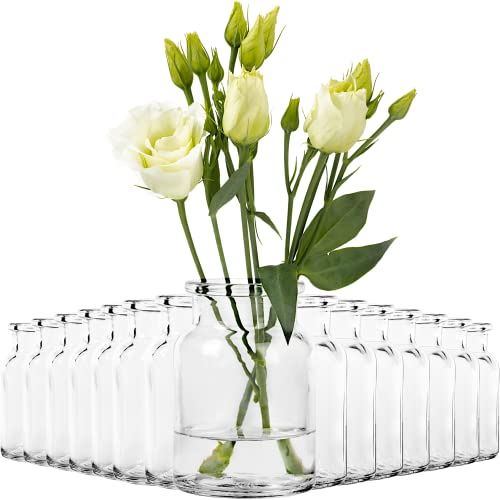 15x Mini Vasen aus Glas Dekoflasche 9cm Vase Set Väschen kleine Blumenvase Tischvase Blumenväschen Cover