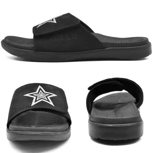 Image of KuaiLu Mens Slide Sandals Orthotic Arch Support Athletic Sport Sandals For Men Adjustable Comfort Slippers With Soft Cushioning For Outdoor