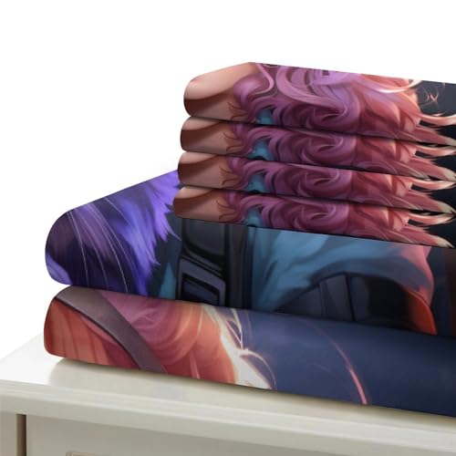 Ensemble de bedding de qualité supérieure au motif imprimé anime net - 6