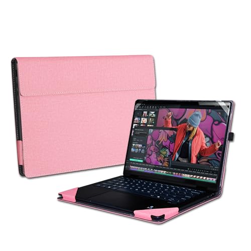 Funda para Lenovo Yoga Slim 7 14' PU Cuero Rosa miniatura 1