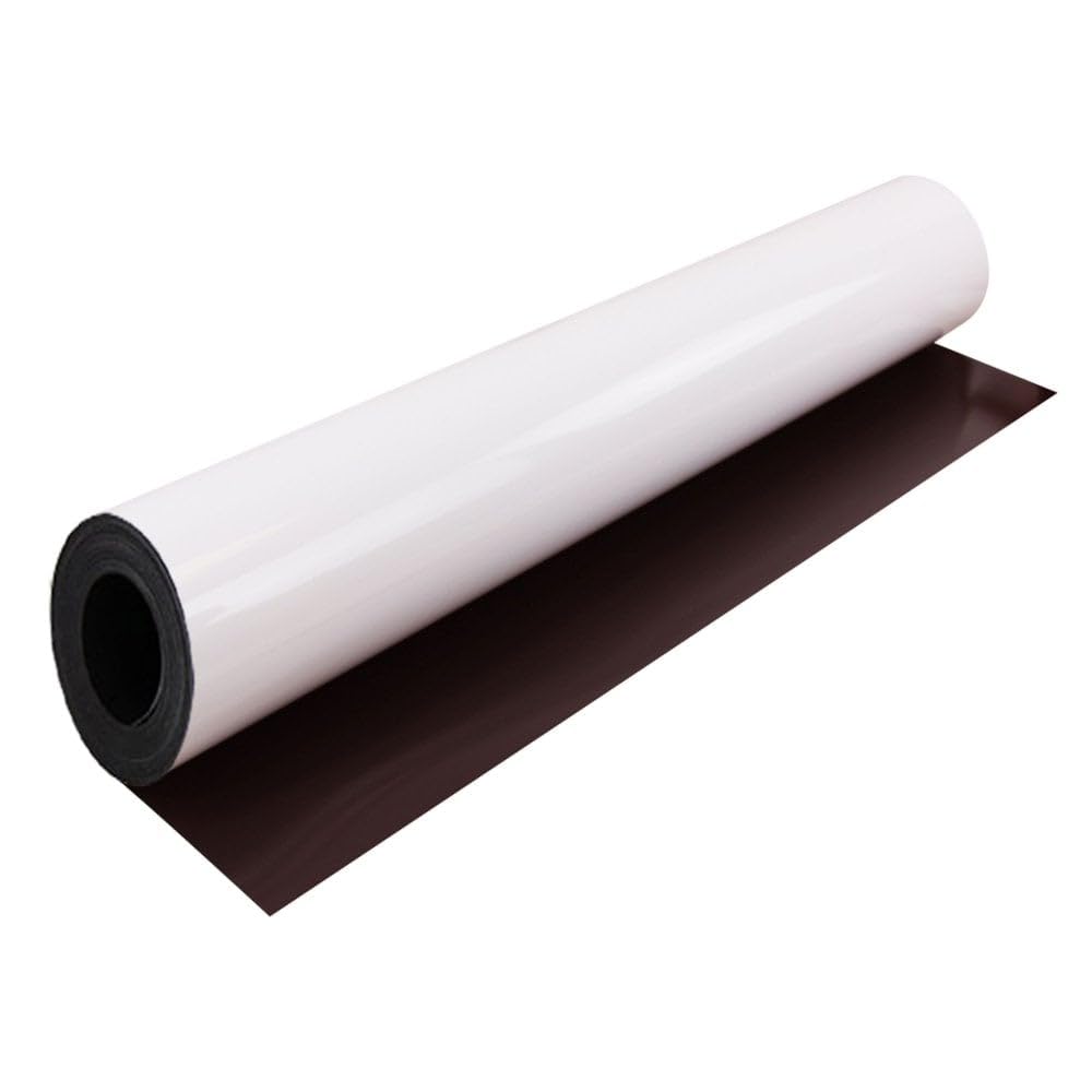 MagFlex® Flexible Gloss White Magnetic Sheet for Creating Magnetic Pictures, Artwork, Signs or Displays - 620mm Wide - 1m Length