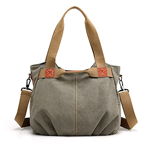 Sac à main pour femme vert militaire vintage à bandoulière Medium