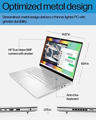 Image of HP Envy Laptop PC, Intel Arc A370M Graphics, 12th Gen Intel Core i7-12700H, 16 GB RAM, 512 GB SSD, 16 inch WQXGA Touchscreen, 100% sRGB, Windows 11 Home, Fast Charge, Camera Cover (16-h0010nr, 2022)