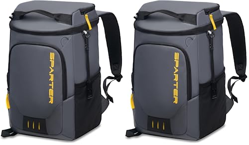 Image of SPARTER Backpack Cooler Insulated Leak Proof 33 /49 Cans, 2 Insulated Compartments Thermal Bag, Portable Lightweight Beach Travel Camping Lunch Backpack for Men and Women