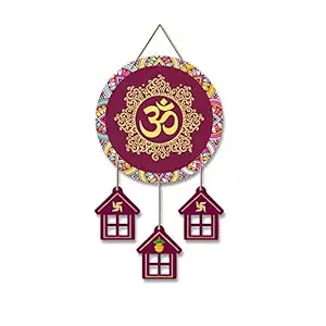 Artvibes OM Mantra Wooden Wall Hanging Ornaments Decorative Items for Home | Gifts | Religious Wood Hanger | Mdf Decoration for Living Room | Artworks | Modern Decor Item (WH_7205N)