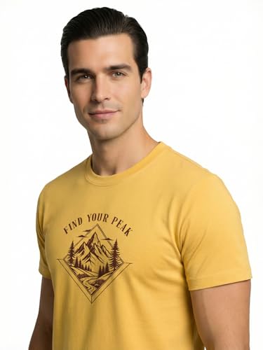 Image of Nobero Men's Regular Graphic Printed T-Shirt for Men | Soft Cotton | Classic Fit | Printed Casual Tshirt for Men
