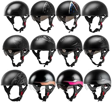 GMAX HH-65 Naked DOT Approved Half Helmet for Motorcycle, Moped, Scooter and More