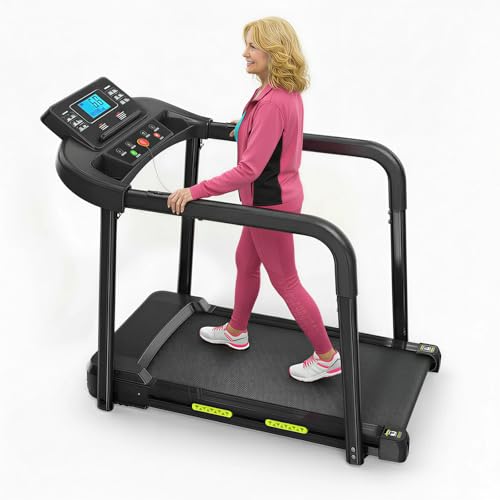 Image of Lastforever Walking Treadmill with Extra-Long Safety Handrails,Senior Treadmills for Home, Home Recovery Fitness Exercise Machine for Elder, 310 lbs Capacity, 16.5'' Wider Running Belt