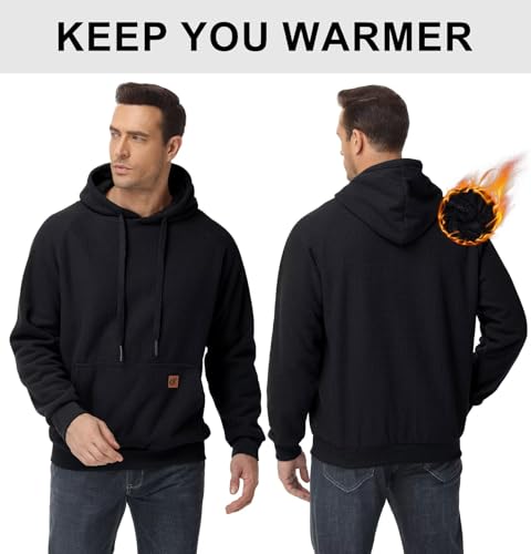Yundobop Men's Heavy Pullover Hoodies Sherpa Fleece Lined Thick Winter Warm Hooded Sweatshirt with Kangaroo Pocket3
