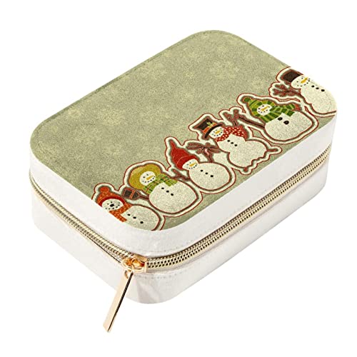 Boîte à bijoux de voyage velours Noël fermeture éclair coffret bagues