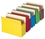 Smead File Pocket, Straight-Cut Tab, 5-1/4' Expansion, Letter Size, Assorted Colors, 5 per Pack...
